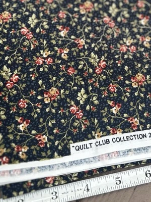 Tela Thimbleberries - Colección Quilt Club 2004 - Azul floral - 1+ yarda Foto 1 de 4