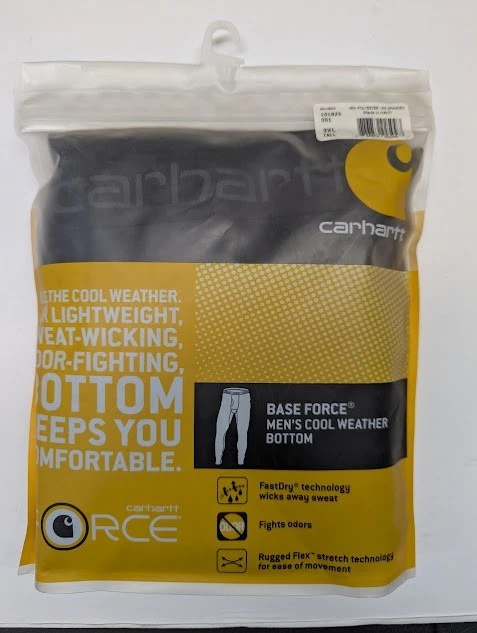 Carhartt Para Hombre Talla 3XL TALL 101825 Base Force Cool Weather FONDO Negro Foto 1 de 1