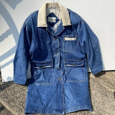 Chaqueta Vaquera Sergio Valente Mujer Talla 12 Azul De Colección Jean Granero Abrigo Botón Foto 1 de 4