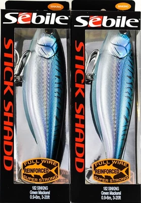 (LOTE DE 2) SHADD PALO SEBILE SS-182-SK-GRMK 4-3/4OZ 1372883 GRNMACKEREL BM5133 Foto 1 de 2