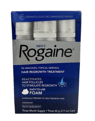 Men's Rogaine Foam 3-Month Supply - INTERNATIONAL SHIPPING - Expires 0!/27 - Image 1 of 3