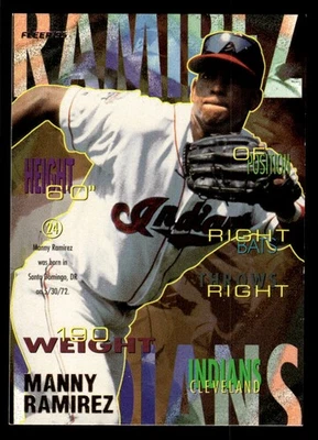 1995 FLEER MANNY RAMIREZ 145 MINT BASEBALL CLEVELAND INDIANS - Image 1 of 2