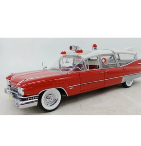 Precision Miniatures 1959 Cadillac Crown Royale Ambulanza Tramonto Coach Rosso Bianco - Foto 1 di 6