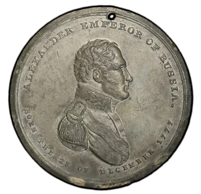 RUSSIA - 1814 Alexander I "Peace in Europe" Medal in Tin - PCGS UNC Details - Image 1 of 4