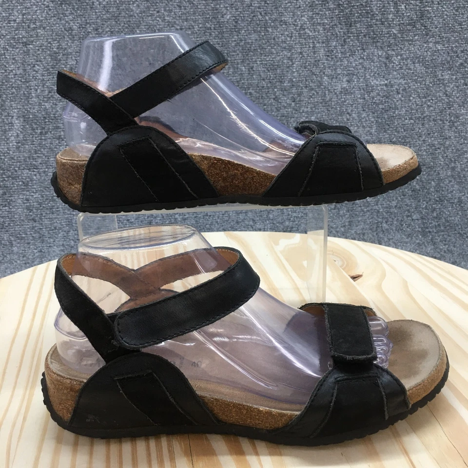 Sandalias Haflinger para mujer 40 informales con tiras con correa de cuero negro cuña cómoda Foto 1 de 4
