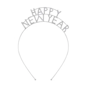 Happy New Year Headband Crystal Sparkly New Years Eve Tiara Holiday Nye Crown... - Picture 1 of 7