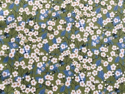Liberty Fabric Mitsi Remnant 18ins x 10ins Tana Lawn Patchwork Crafts Green