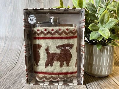 Frasco de acero inoxidable 7 OZ, con suéter para perros Koozie, regalo para amantes de los perros, NUEVO en caja Foto 1 de 4