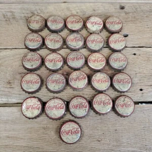 LOT OF 26 USED COCA-COLA CORK 6 OZ BOTTLE CAPS LITHO COKE POP AD CROWN VINTAGE - Picture 1 of 12
