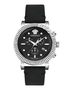 Orologio Versace Uomo VESQ00222 V-Chrono Cronografo Data Swiss Made Pelle - Foto 1 di 9