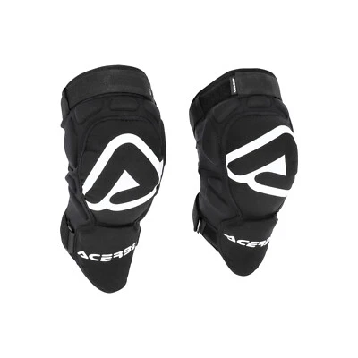 NEW ACERBIS SOFT ADULT X KNEE GUARDS BLACK WHITE PAD MOTOCROSS MX BMX MTB GEL