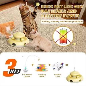 3-in-1 Interactive Automatic Cat Toy for Indoor Cats with Cat Feather Ball Toys - Picture 1 of 6