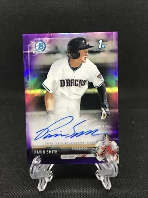 2017 Bowman Chrome Purple Refractor Auto /250 Pavin Smith - Image 1 of 2
