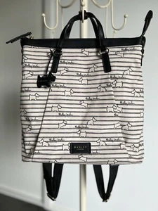 Radley London Ziptop Backpack in Chalk (Off-white) and Black Stripes - Picture 1 of 5