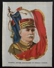 GENERAL JOFFRE COMMANDER OF FRENCH FORCES Ruler with Flag 1910 TOP GRADE SILK