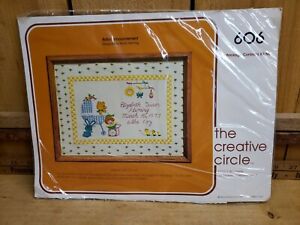 Vintage The Creative Circle Baby Announcement Stitchery Kit # 606 New Sealed