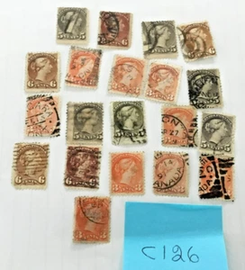 CANADIAN QUEEN VICTORIA 20 X LARGE /SMALL QUEEN ISSUE USED NH & N as per photo - Picture 1 of 1