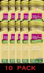 10x TRUE GOODNESS Organic GARLIC POWDER Spice - 2.79 oz Jar - 10 PACK - Picture 1 of 3