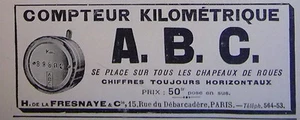 PUBLICITÉ ABC COMPTEUR KILOMÉTRIQUE SE PLACE SUR TOUS LES CHAPEAUX DE ROUE - Picture 1 of 1