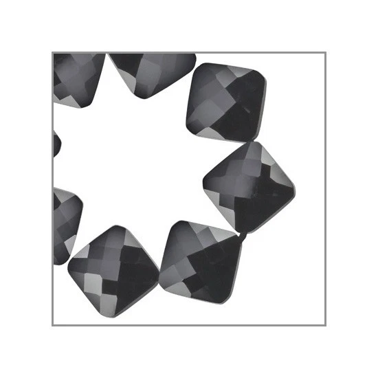 Cuentas cuadradas de rombo de circonita cúbica de 10 circonitas 7 mm negro azabache #64795 Foto 1 de 2