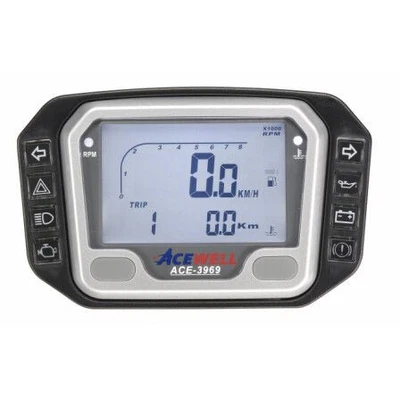 Acewell 3969 LCD Digital Speedometer with Temperature Gauge & additional Pilot L - image 1 of 4