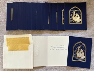 Cartoline di Natale Century Grant Foil in rilievo con buste foderate in lamina 4 scatole da 20 - Foto 1 di 12