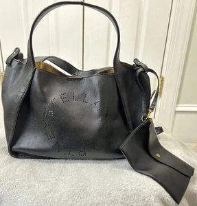 Stella McCartney Logo Tote Crossbody Bag Black With Pouch Luxury - Picture 1 of 17