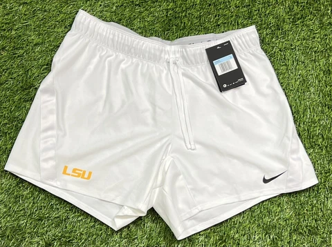 NWT'S Nike Dri-Fit LSU Tigers NCAA Track & Field Shorts Women's M White Cover
