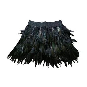 Women Ostrich Feather Mini Skirt Wedding Clubwear Fluffy Skirt - Picture 1 of 9
