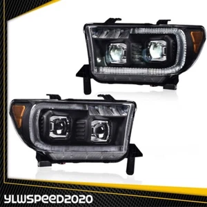 Amber Reflector LED Projector Headlights Fit For 2007-13 Tundra 2008-17 Sequoia - Picture 1 of 12