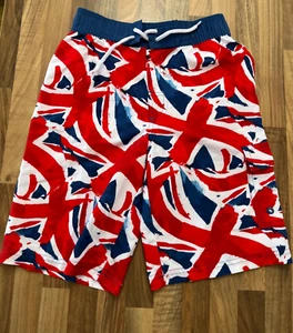 Pre-Loved Hardly Worn Boys Union Jack Swim Shorts Age 8-9 Years From George - Picture 1 of 5