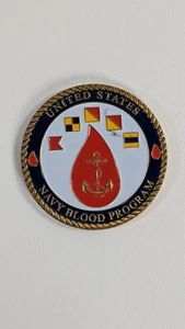UNITED STATES NAVY Blood Program Medical Challenge Coin vintage  - Picture 1 of 6