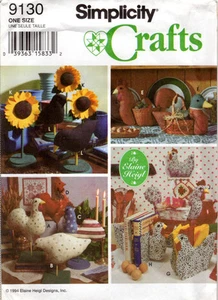 1994 UNCUT Simplicity Crafts Sewing Pattern 9130 "Decorative Bird & Sunflower Ac - Picture 1 of 6