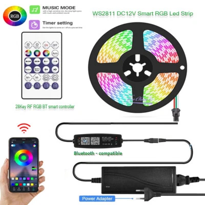 WS2811 60LED/m RGB Led Strip DC12V Bluetooth-compatible Music Controller Kit - Image 1 of 4