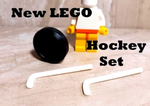 New LEGO Hockey Set Sticks Puck Big Oversized Game Old School Ice Skate Roller - Picture 1 of 1