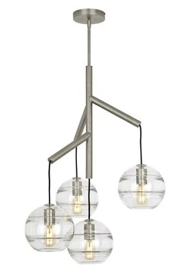 Tech Lighting Sedona Single Chandelier, 4-Light, Satin Nickel, Transparent Glass - Image 1 of 4