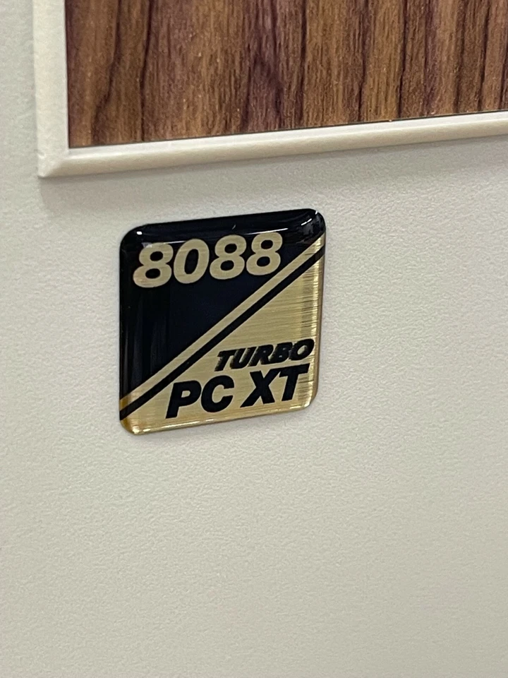 Custom 8088 80286 PC XT Turbo IBM Clone 5150 Computer Case Badge DOMED Sticker  - Image 1 of 1