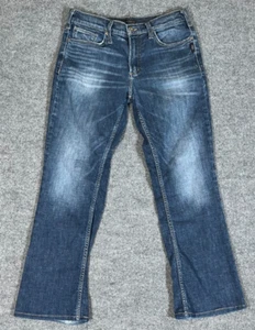 Silver Jeans Men's 32x34 Craig Boot Cut Blue Denim Distressed Cowboy Whiskered - Picture 1 of 3