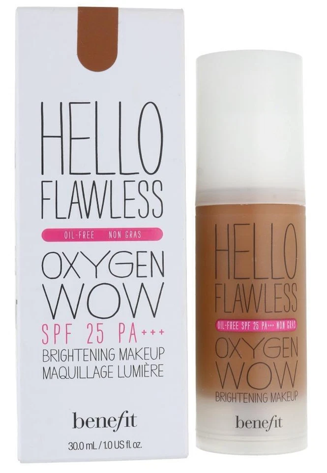 Benefit Hello Flawless Oxygen Wow Brightening Makeup Nutmeg SPF25 1.0 oz