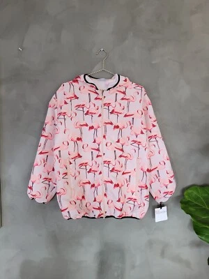 **Red Valentino** Pink Flamingo Print Softshell Jacket IT 40 Sz Small - Image 1 of 4