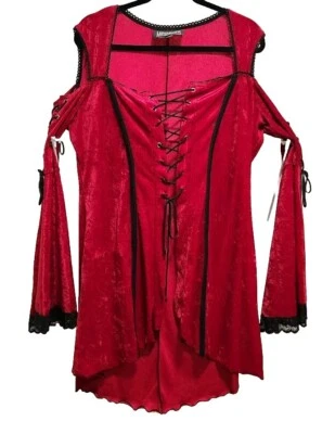 Винтажный средневековый вампир туника верхний готический ренессанс викторианский корсет 2XL - Изображение 1 из 4