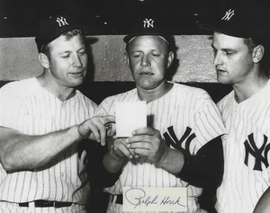 Ralph Houk Autographed Signed 8x10 Photo - MLB Yankees w/Mantle & Maris - w/COA - Picture 1 of 1