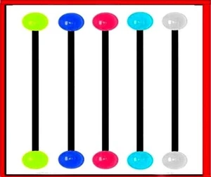 GLOW in the Dark Industrial Ear Body Piercing Jewellery ring bar Flexible PTFE  - Picture 1 of 1