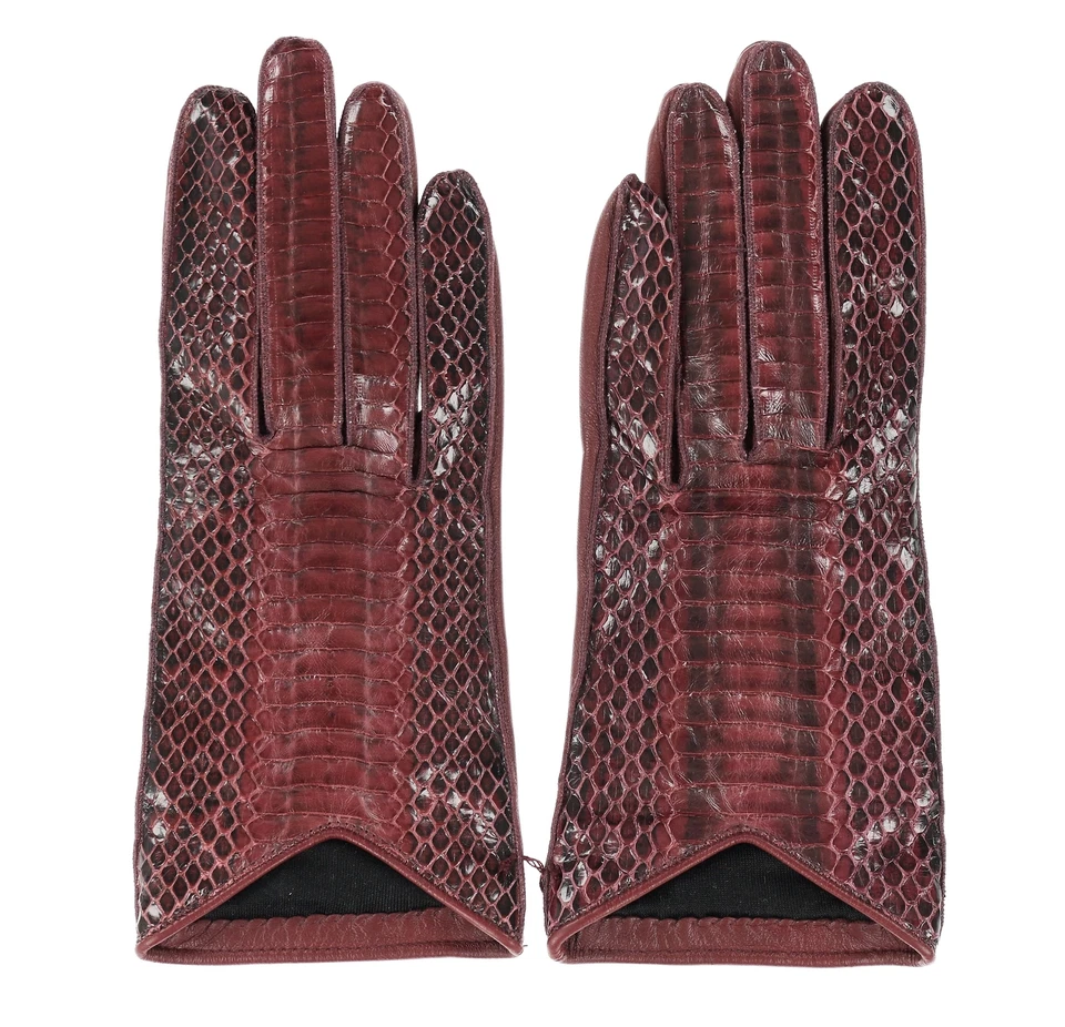 Guantes de piel de serpiente forrados en seda Burberry para mujer talla 6,5 (pequeño) 143841 Foto 1 de 2