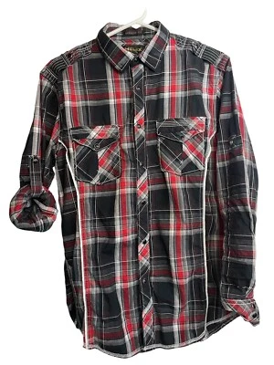 Helix Athletic Fit Manga Larga Cuadros Western Para Hombre Talla S Negro Perla A Presión Foto 1 de 4