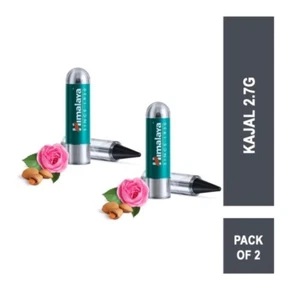 2 X 2.7g HIMALAYA KAJAL EYE DEFINER 100% NATURAL BLACK COLOR ROSE WATER ALMOND - Picture 1 of 6