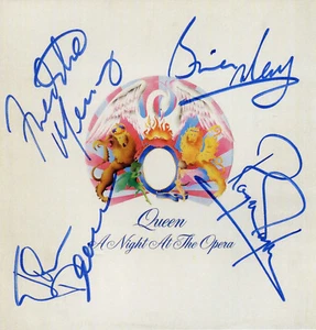 QUEEN Signed 'A Night At The Opera' Photograph - Freddie Mercury 8"x8" reprint - Picture 1 of 1