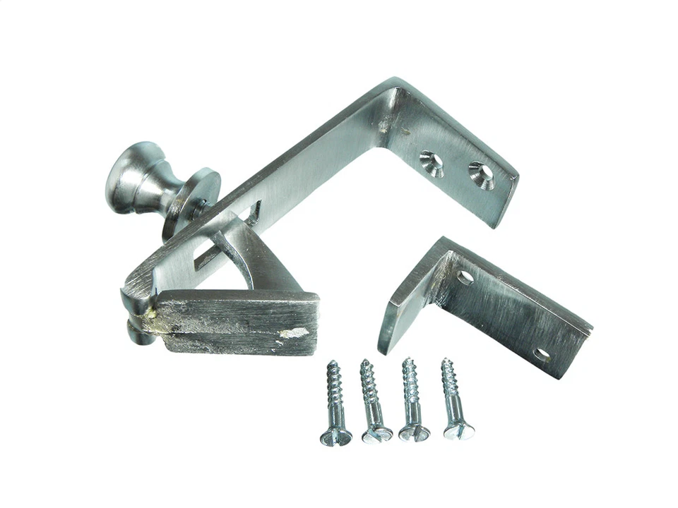 Satin Chrome Counter Flap Back Counter Flap Catch + Screws 96 Catch + Keeper - Image 1 of 1