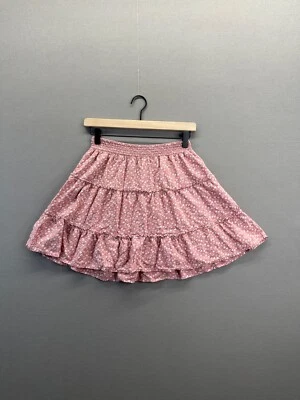 Falda Hollister Mujer Rosa Floral Cintura Elástica Tiro Ultra Alto Talla Pequeña Foto 1 de 4