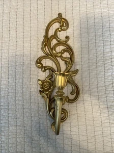 Vintage HOMECO Syroco Gold Wand KERZENLEUCHTER # 4531 Hollywood Regency Kunststoff - Bild 1 von 12
